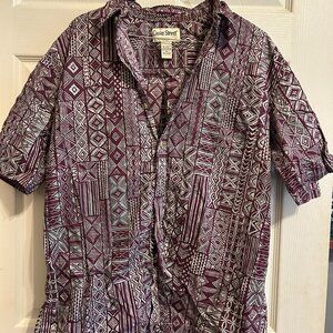 Cooke Street Vintage Hawaiian Aloha Shirt Geometric Print